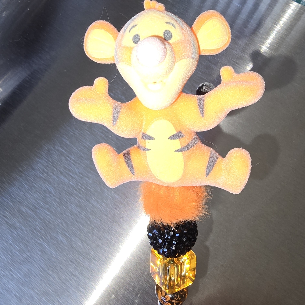 Tigger Plush Fuzzywith Orange and Black Bead Accents